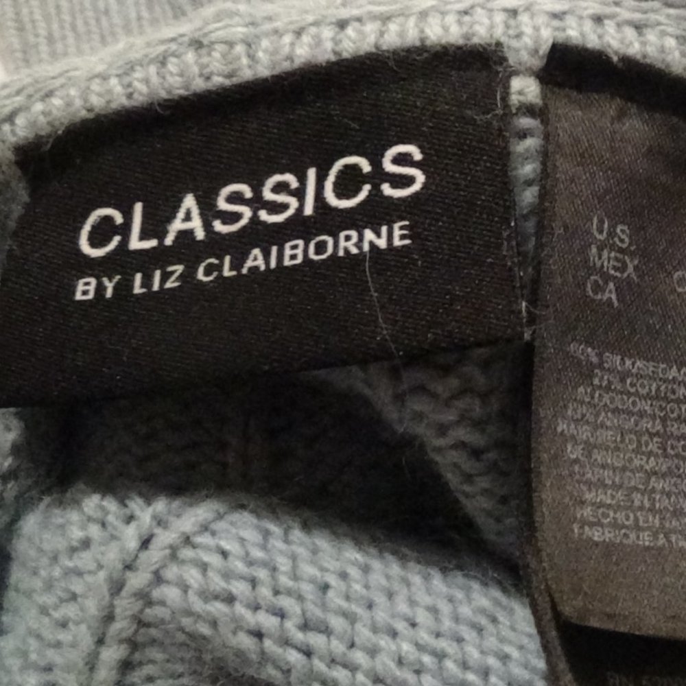 Light Blue Cable-Knit Sweater